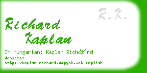 richard kaplan business card